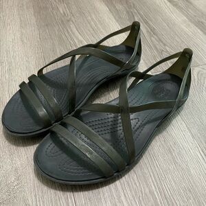 Crocs Comfort Strappy Sandals Size 8, Black